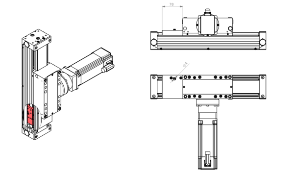 Cantilever axis module 90/15 pneumatic locking brake | IEF-Werner
