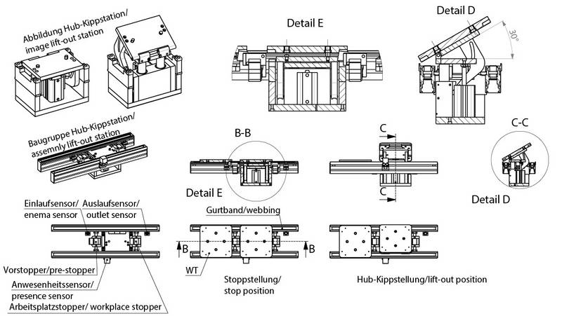 Zeichnung Hub-Kippstation | IEF-Werner GmbH